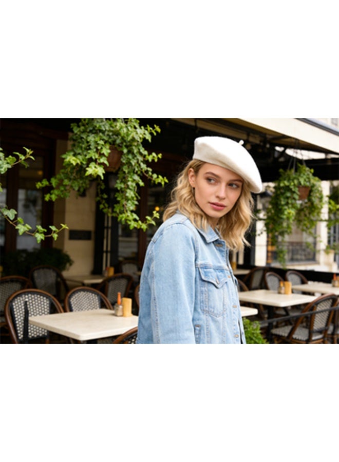 YJ Women Beret Hat French Beret Hat Classic Beanie Cap for Women Artist Hat - Image 5